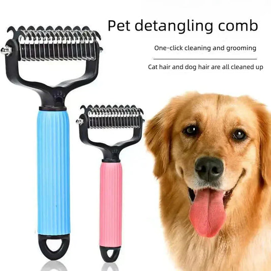🔥 LAST DAY SALE!  50% OFF|Double Sided Dog Detangling Comb for Shedding and Matted Hair
