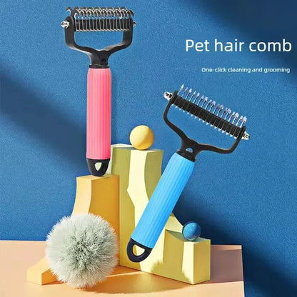🔥 LAST DAY SALE!  50% OFF|Double Sided Dog Detangling Comb for Shedding and Matted Hair