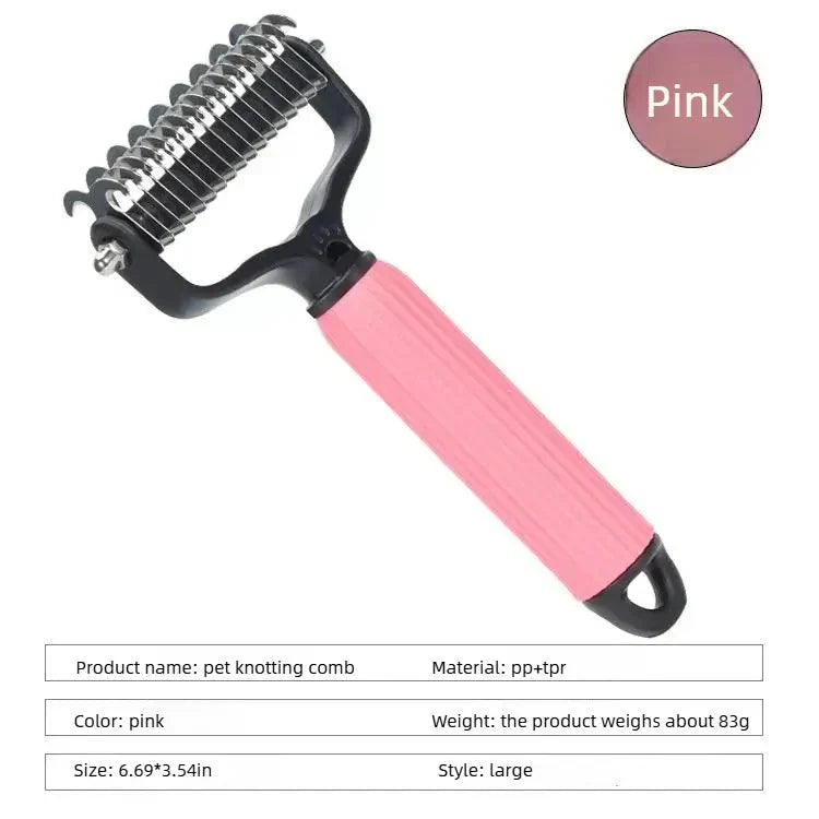 🔥 LAST DAY SALE!  50% OFF|Double Sided Dog Detangling Comb for Shedding and Matted Hair
